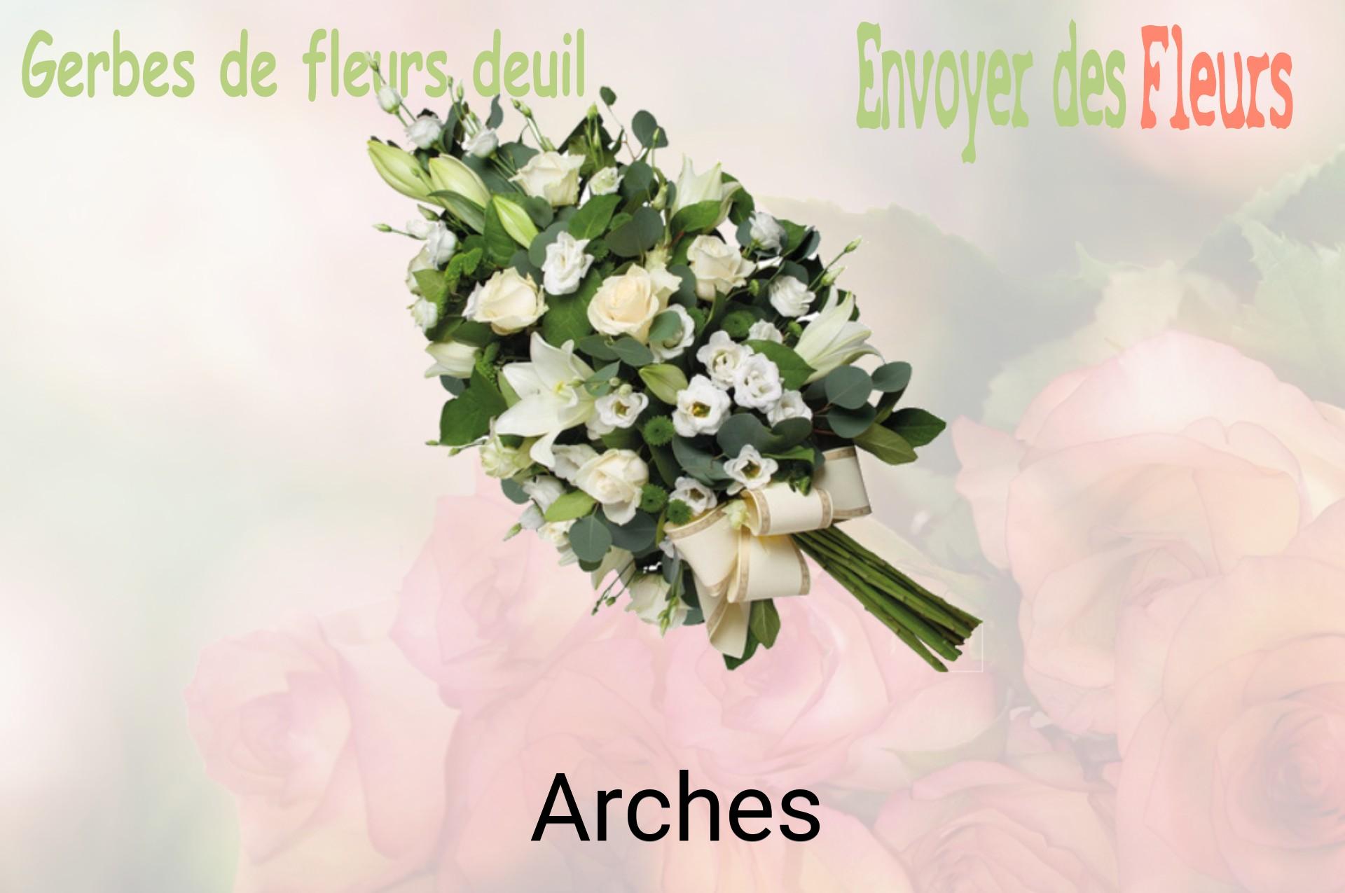 Gerbe de fleurs de deuil livrée à Arches